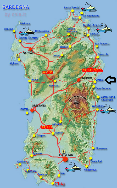 Sardinia Map 